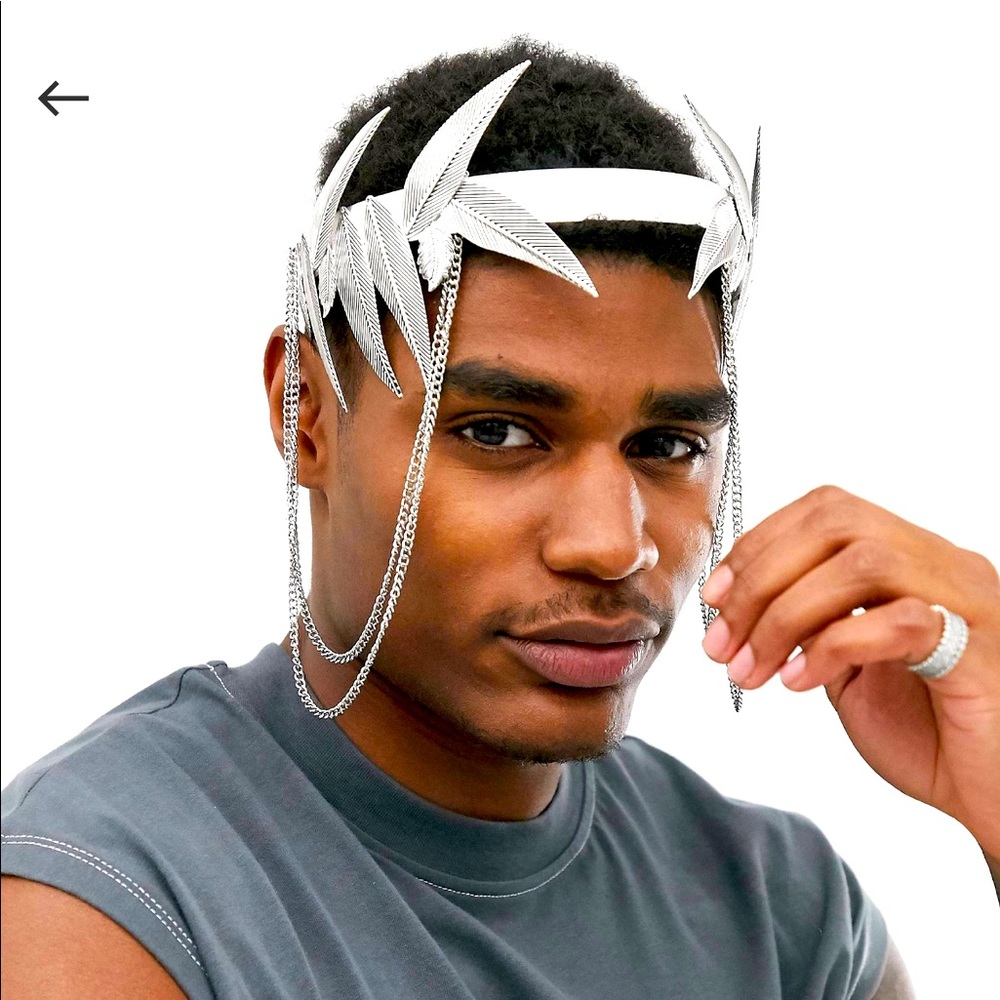 ASOS FESTIVAL CROWN SILVER TONE